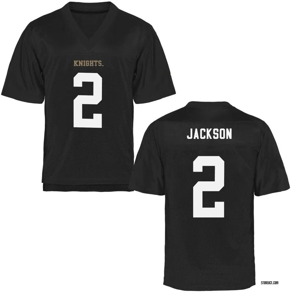 Men's Replica Tayven Jackson UCF Knights Football College Jersey - Black